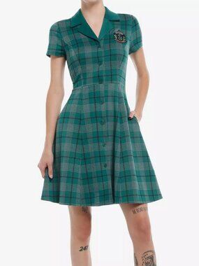 Her Universe Harry Potter Slytherin House Plaid Dress